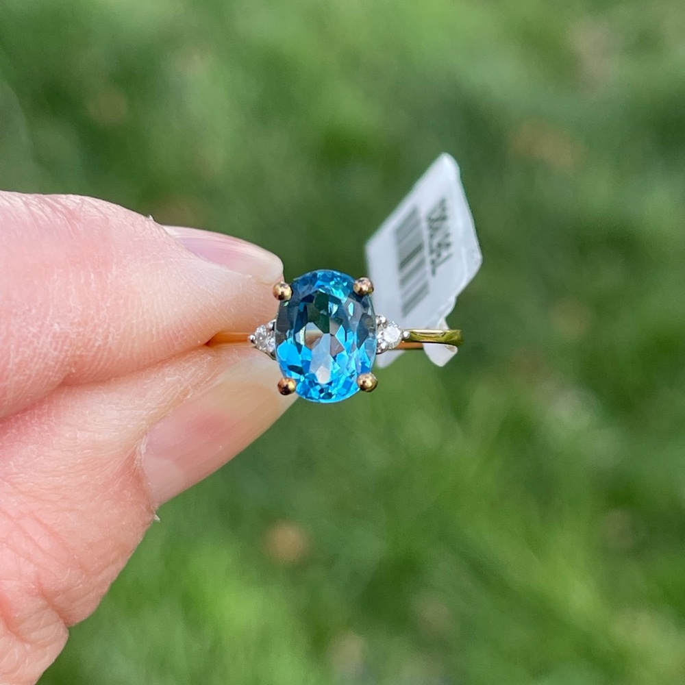 London Blue Topaz and Diamond Ring